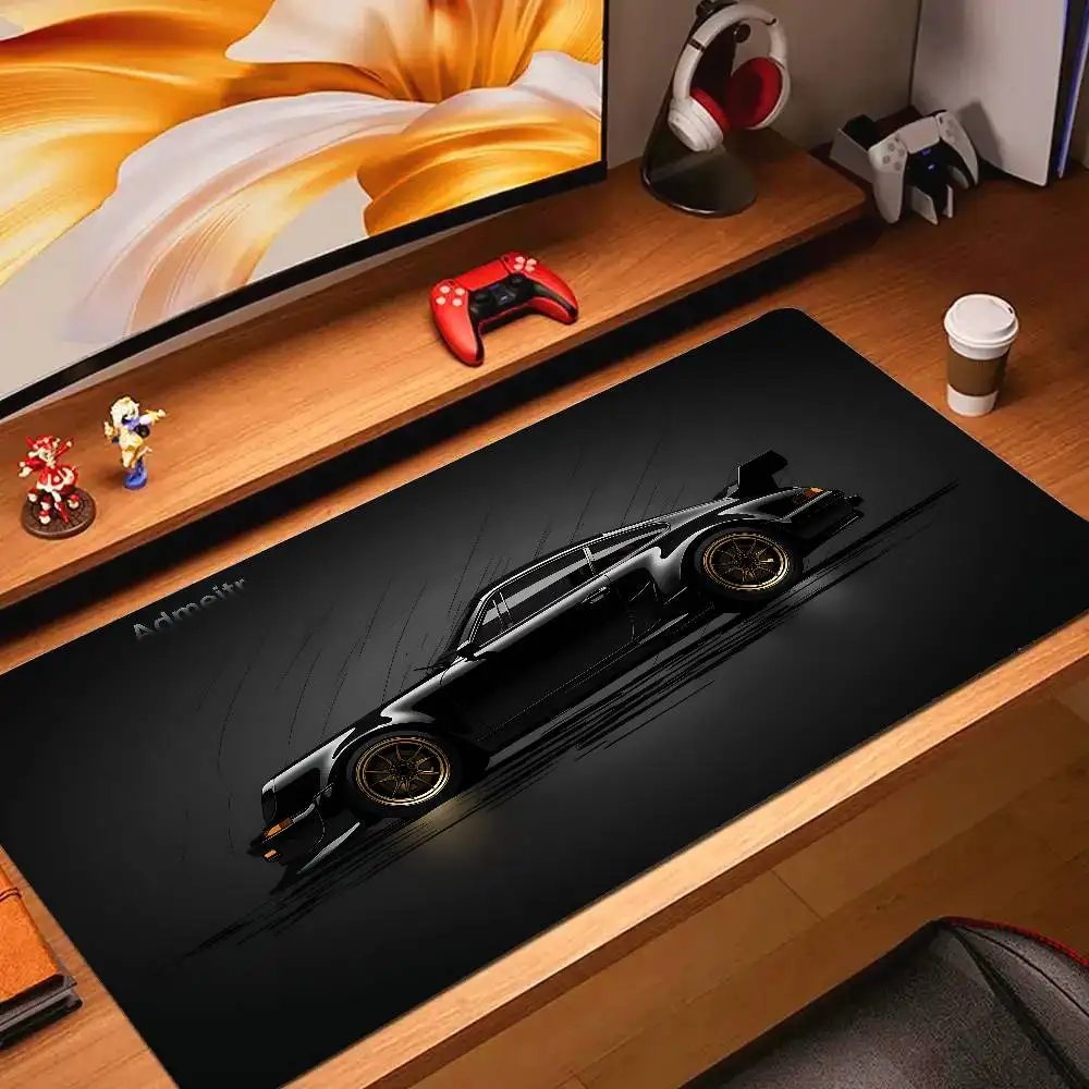Japan Sports Car Large Black Mousepad Office Gamer Keyboard Desk Mat Natural Rubber Mousepad Speed Desk Mat Anime Lock edge pad