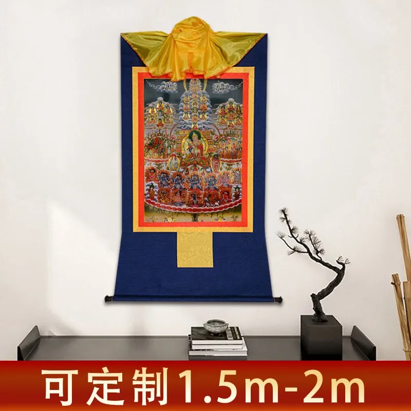 35cm-60cm Tibetan Buddhism Padmasambhava Conversion Buddha Statue Thangka Print Scroll