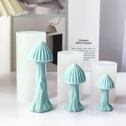 3D Mini Mushroom Silicone Candle Mold for Handmade Desktop Decoration Gypsum Resin Aromatherapy Candle Making Silicone Mould