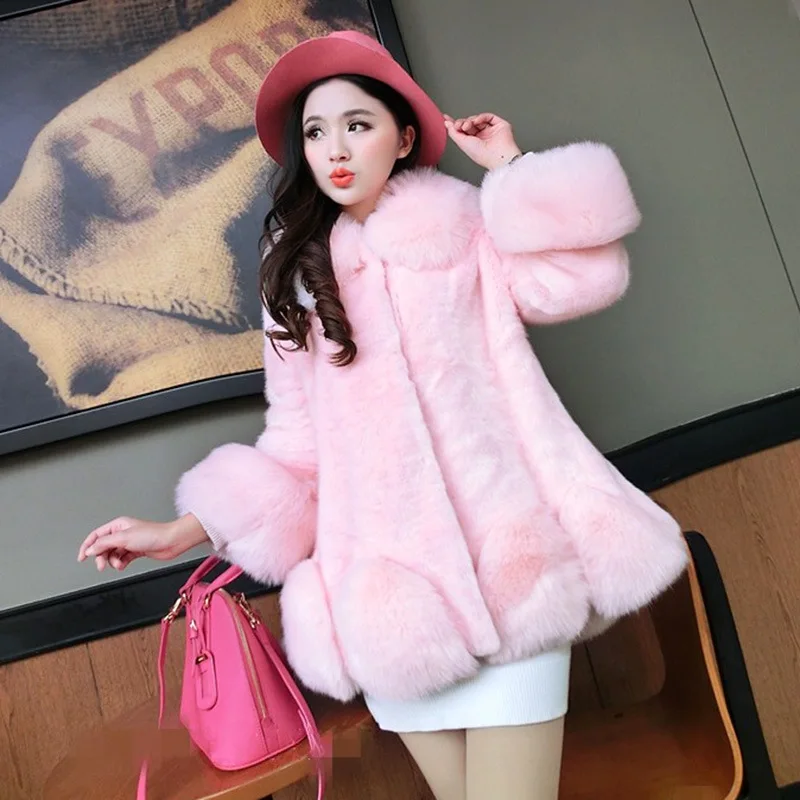 Spring New Fashion Luxury Imitation Arctic Fox Long Coat Popular Noble Faux Fur Coat