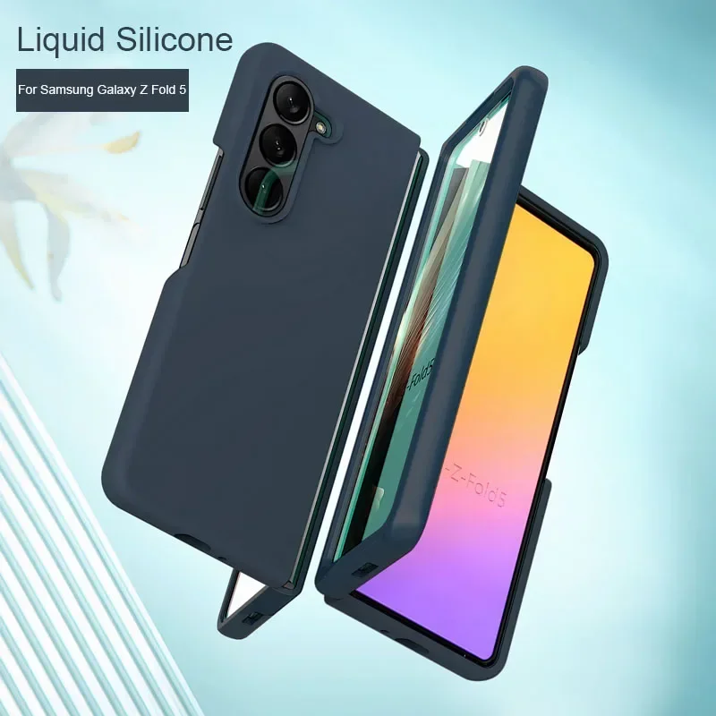 Coque Liquid Silicone Case For Samsung Galaxy Z Fold5 6 7 Ultra Thin Soft TPU Shockproof Phone Case For Z Fold 4 Protector Cover