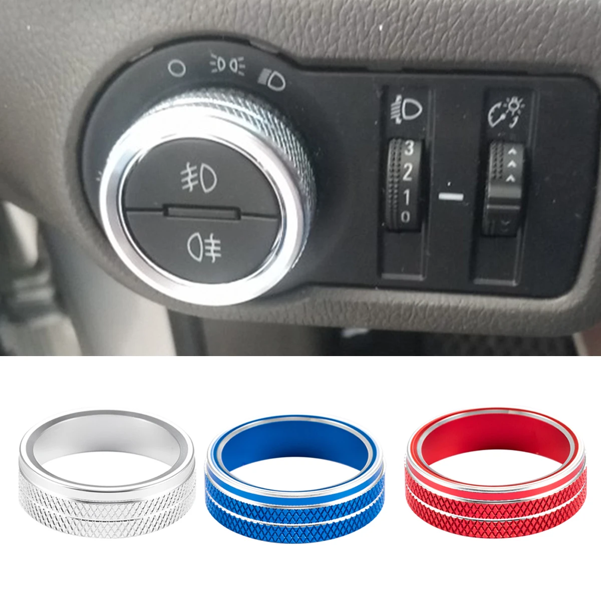 Car Headlight Switch Button Knob Trim Cover Ring for Chevrolet Cruze Malibu Aveo Trax for Opel Mokka ASTRA J Insignia