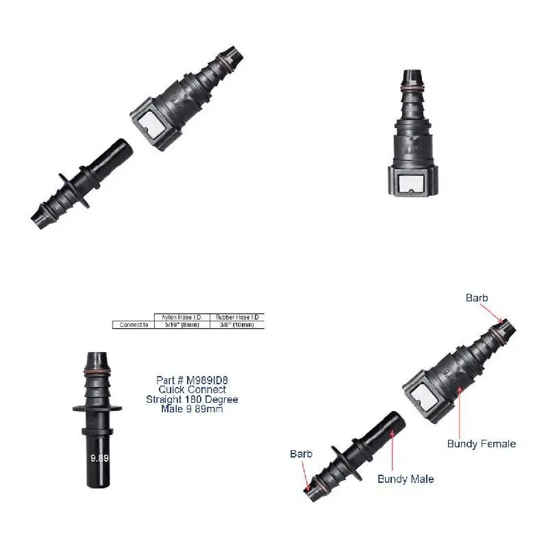 1 Set 8mm 9.89 Hbo Car Fuel Line Hose Coupler Quick Release Connect Connector Car Styling Fuel Pressure Regulator Common Rail