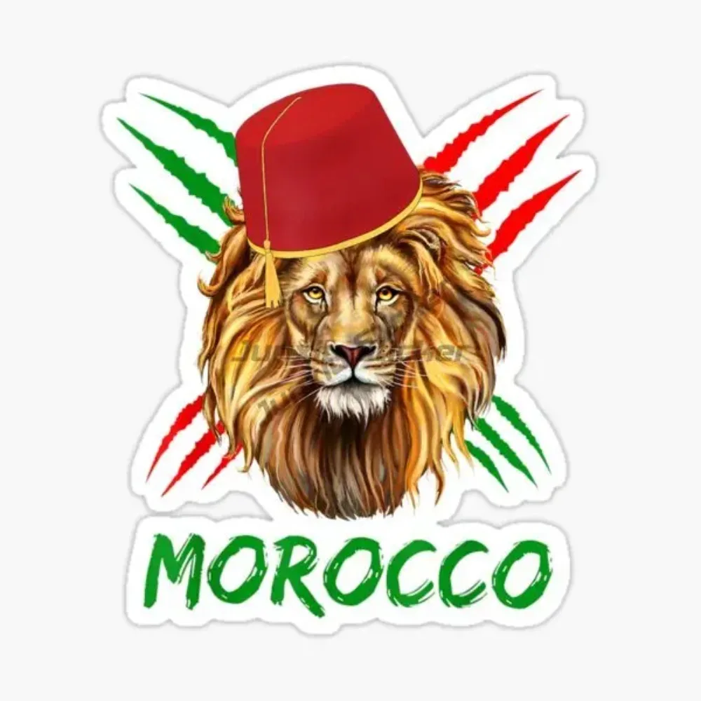 

Morocco Lion PVC Vinyl Self-adhesive Car Sticker Bicycle Wall Helmet Window Decal Accessories