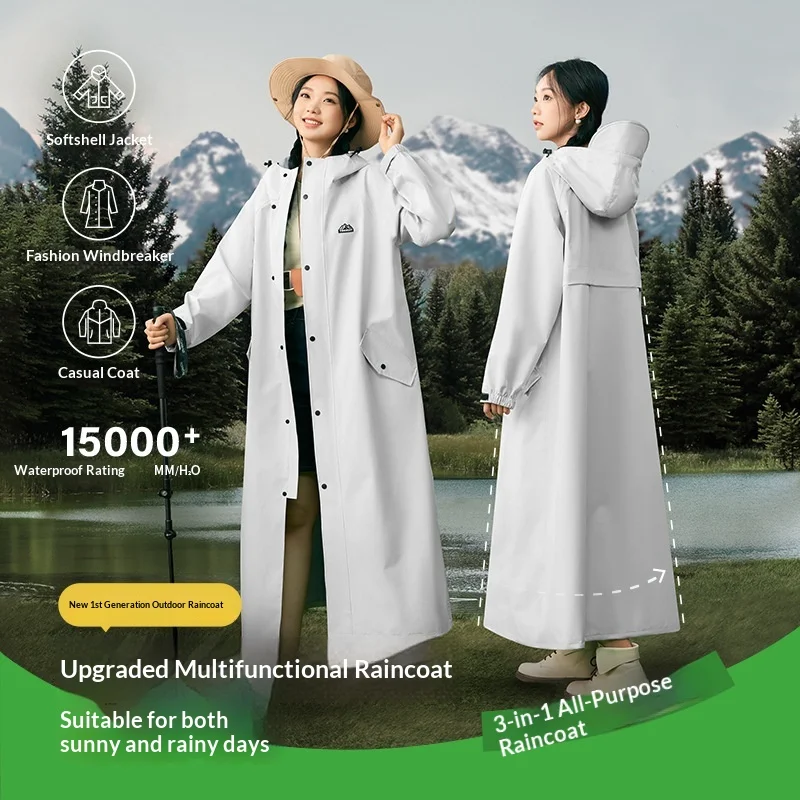 Fashion Windbreaker Type Raincoat Onepiece Full-body  Long Rain Poncho Waterproof Women Men Motorcycle Bicycle Riding Rainwear