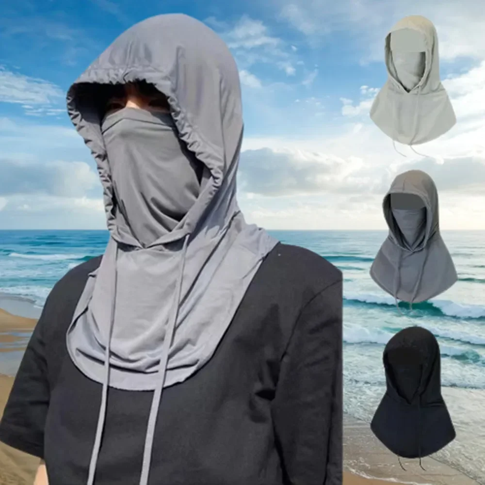 Heren Uv Bescherming Ijs Zijde Gezichtsmasker Hals Wikkel Cover Anti-Uv Zonnebrandmasker Nek Cover Half Gezicht Cover Vissen Fietsen Unsiex