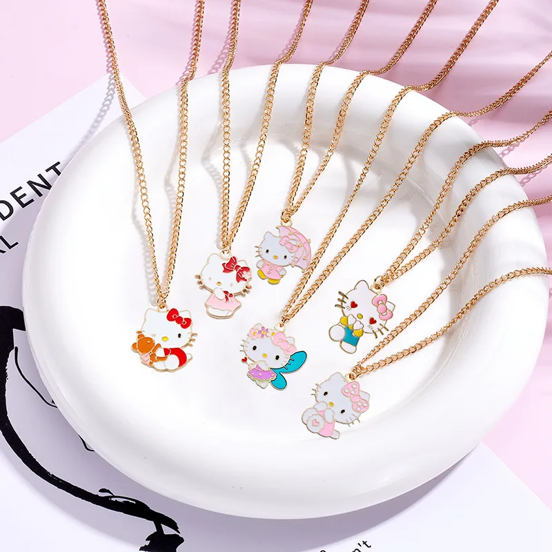 

Miniso Sanrio золотое ожерелье зажимная цепочка студентка темперамент универсальный мультяшный кулон аксессуары из сплава ожерелье