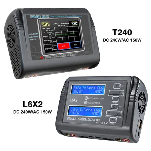 HTRC L6X2/T240 DUO RC Charger DC 240W Discharger For LiPo LiHV LiFe Lilon NiCd NiMh Pb Battery Charger For RC Models Toys