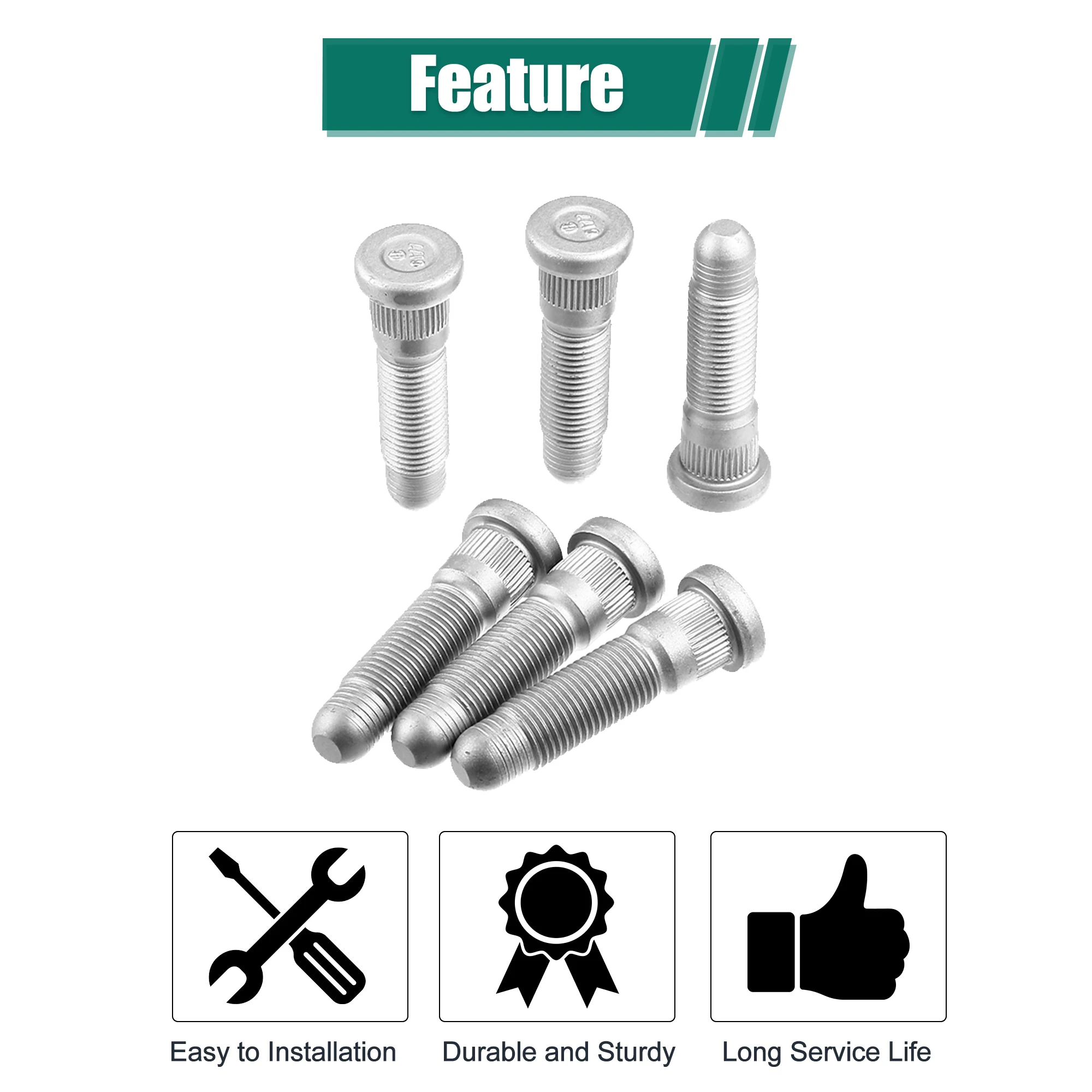 UXCELL 6 Pcs M14x1.5 Wheel Studs Bolts 11588810/15718996 for Cadillac Escalade 2000-2020 for Chevrolet Avalanche 2007-2013