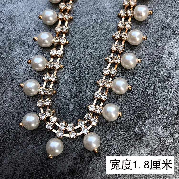 white pearl beaded lace trim for hat bag clothing shouder decorative accessories cloth trim