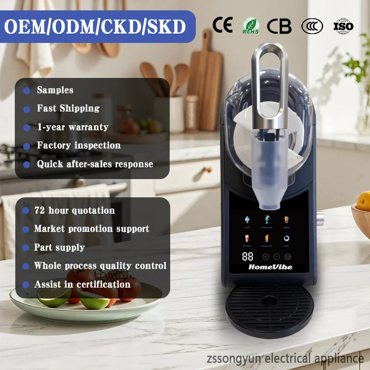 Easy Clean Compressor Ice Cream Slush Maker 1.5L Capacity 30Min Quick Freeze Touchable Display