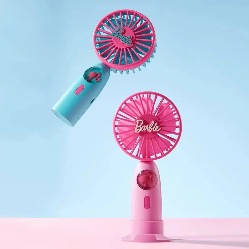 MINISO Barbie Series 1200ma USB Charging Port Daylight Shine Series Handheld Fan  Genuine and authorised stock  Cute in pink