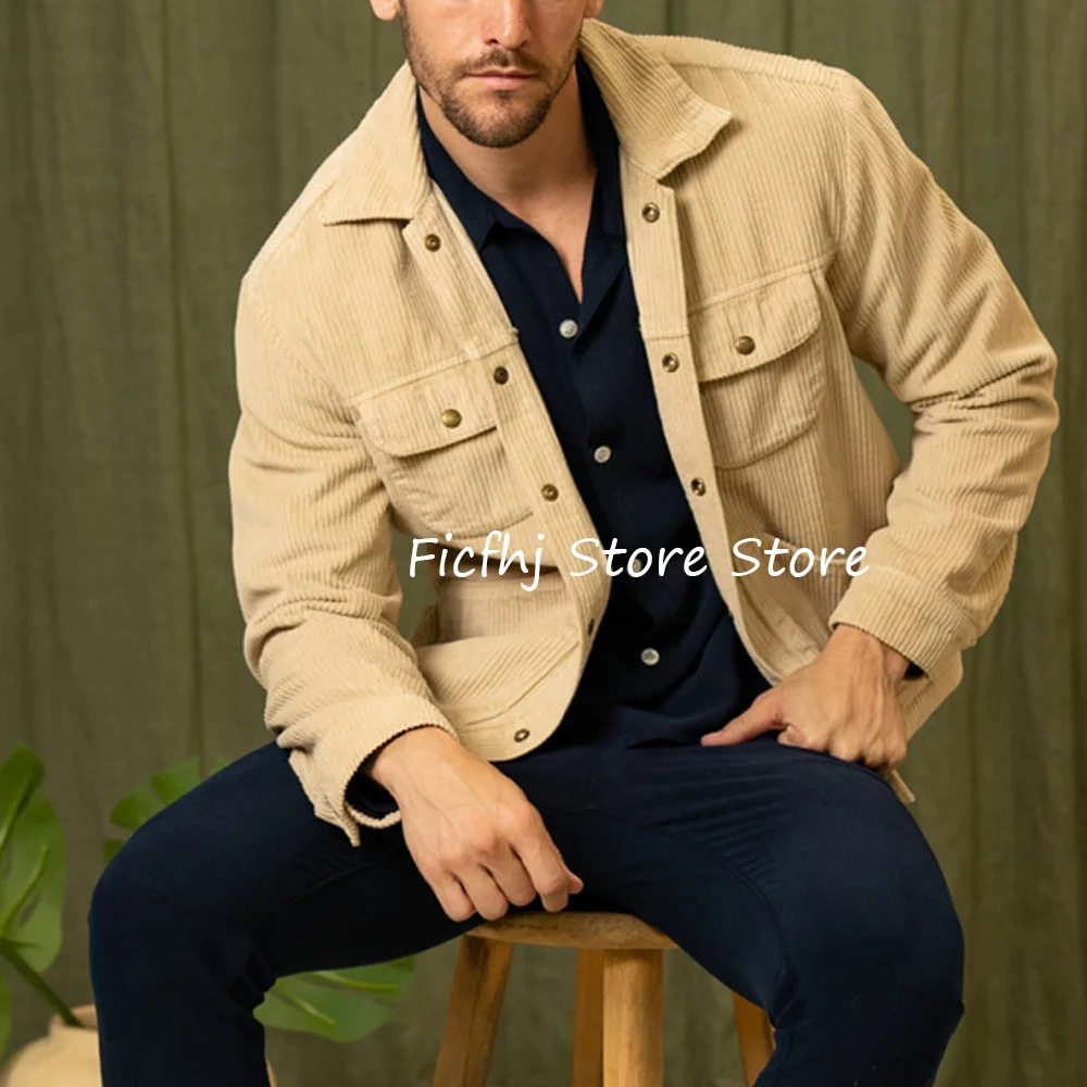 

Куртки мужские пиджаки с четырьмя карманами, мужские куртки со скрытыми пуговицами, элегантный мужской костюм, повседневные вельветовые мужские куртки, костюмы с лацканами