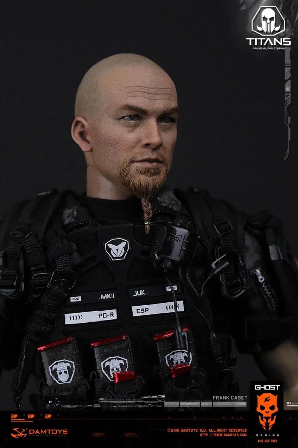 

1/6 DAMTOYS DAM SF002 Ghost Series Titan Military Contractor Head Sculpture Carving Model Fit 12" Doll Action Figure Collect