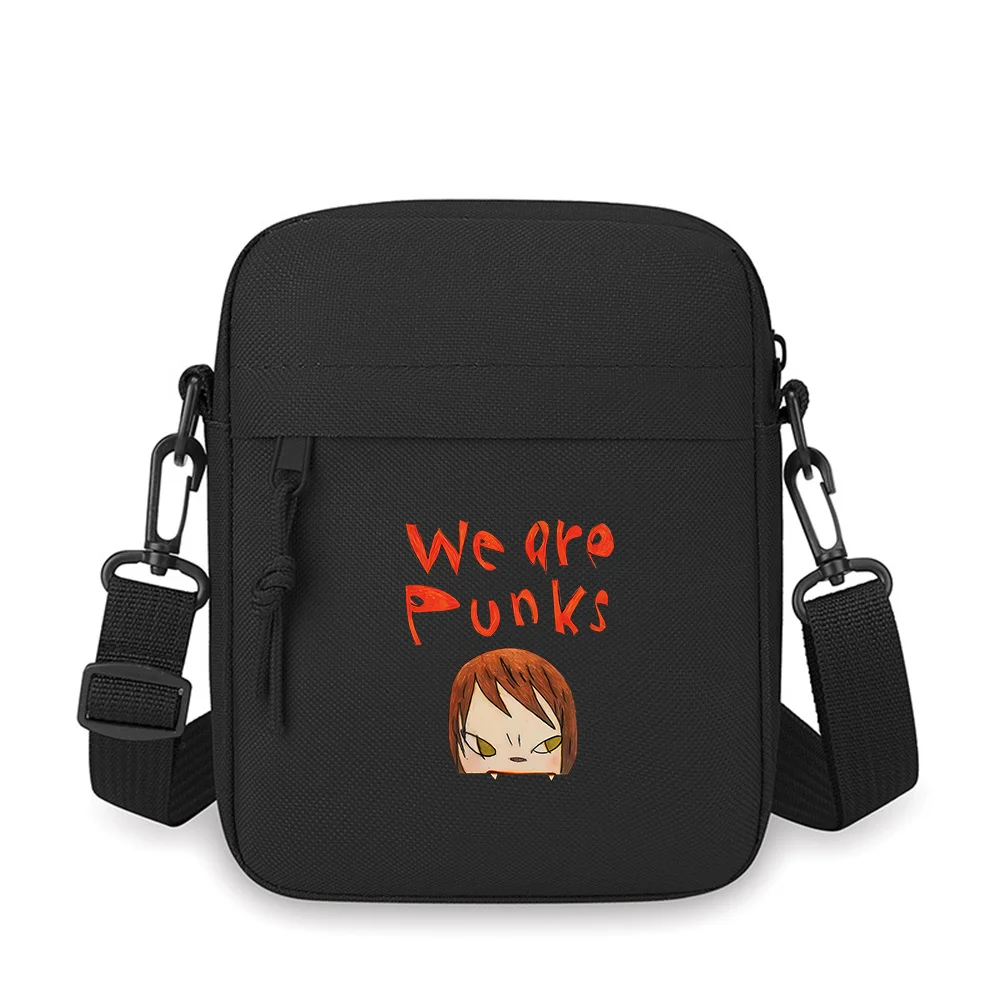 

Punks head with angry face Men Crossbody Bag Single Shoulder Women Cartoon Anime Film Printing Design Unisex