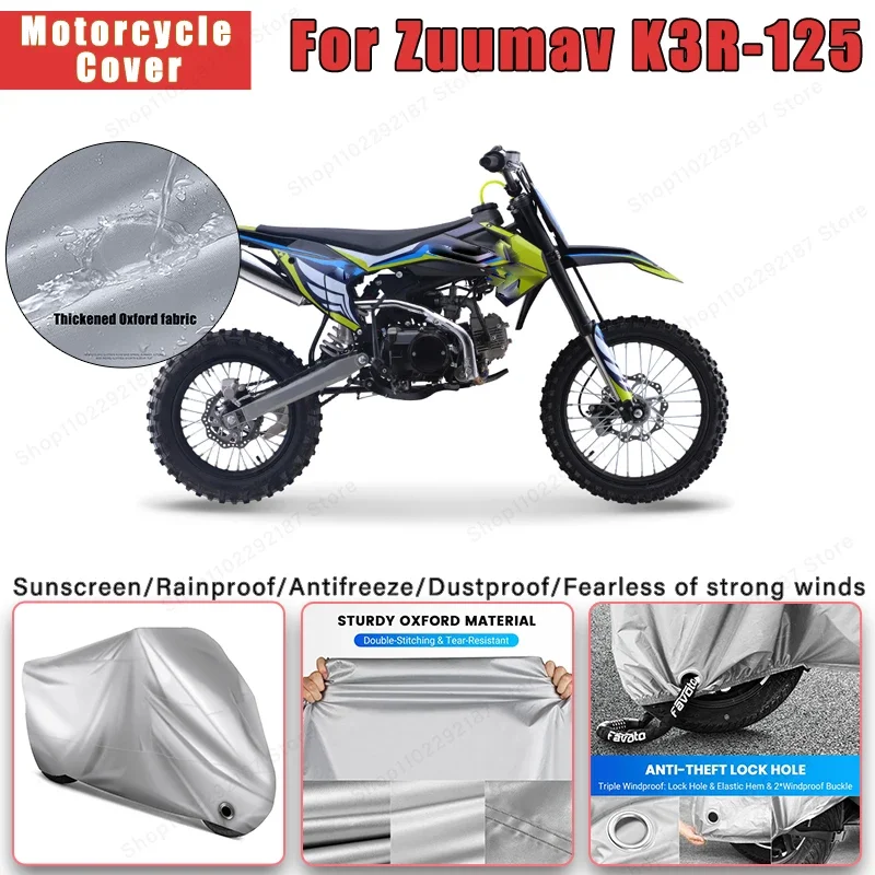 

For Zuumav K3R-125 No Ear Motorcycle Cover - Outdoor Full Body Protection, Waterproof Dustproof Sunscreen Moto Accessories
