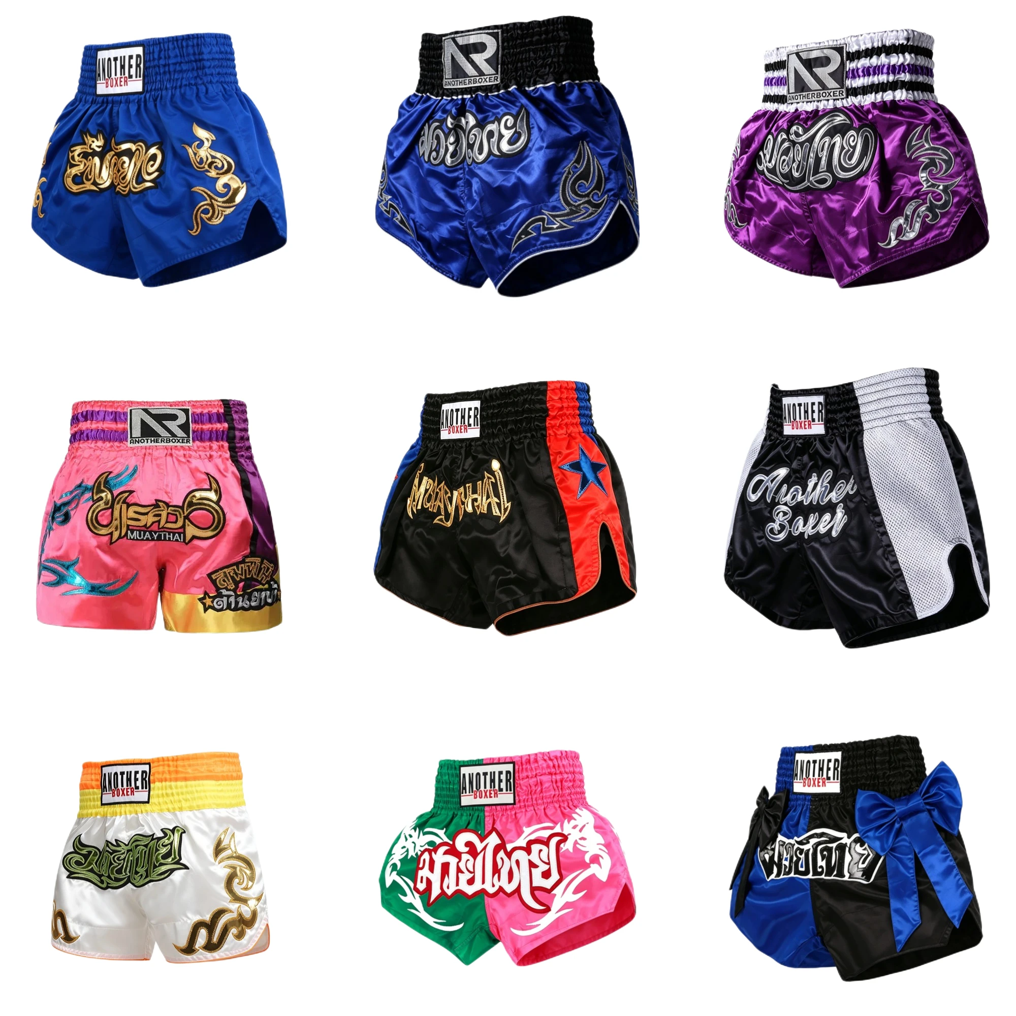 Professionelle Muay Thai Kickbox-Shorts Schnelltrocknende Satin-Boxershorts Unisex Elastische Hochtaillierte Kampfshorts für Kampfsportarten