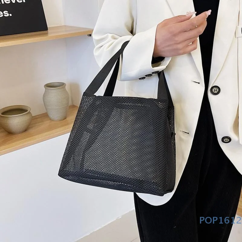 

Новая сетчатая сумка большой емкости с ручкой, дорожная косметичка для туалетных принадлежностей, портативная косметичка на молнии