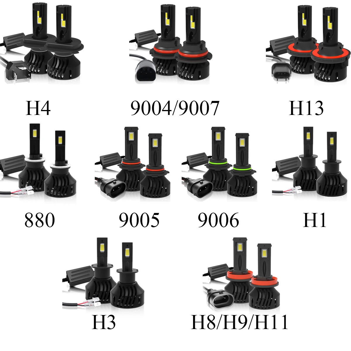 LED Bulb H4 H11 Headlight Canbus Super Bright H8 H9 HB3 9005 HB4 9006 Led Bulb 6500K White Turbo Car Headlamp Auto Fog Lamp