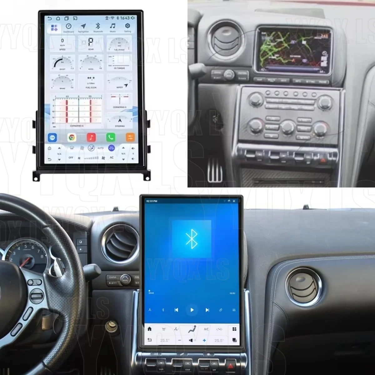 

14,5-дюймовый Android Auto Carplay HiCar для Nissan GT-R GTR 2009-2017 LHD RHD, умный GPS-навигатор, автомобильная магнитола, стереоплеер, DSP, магнитофон