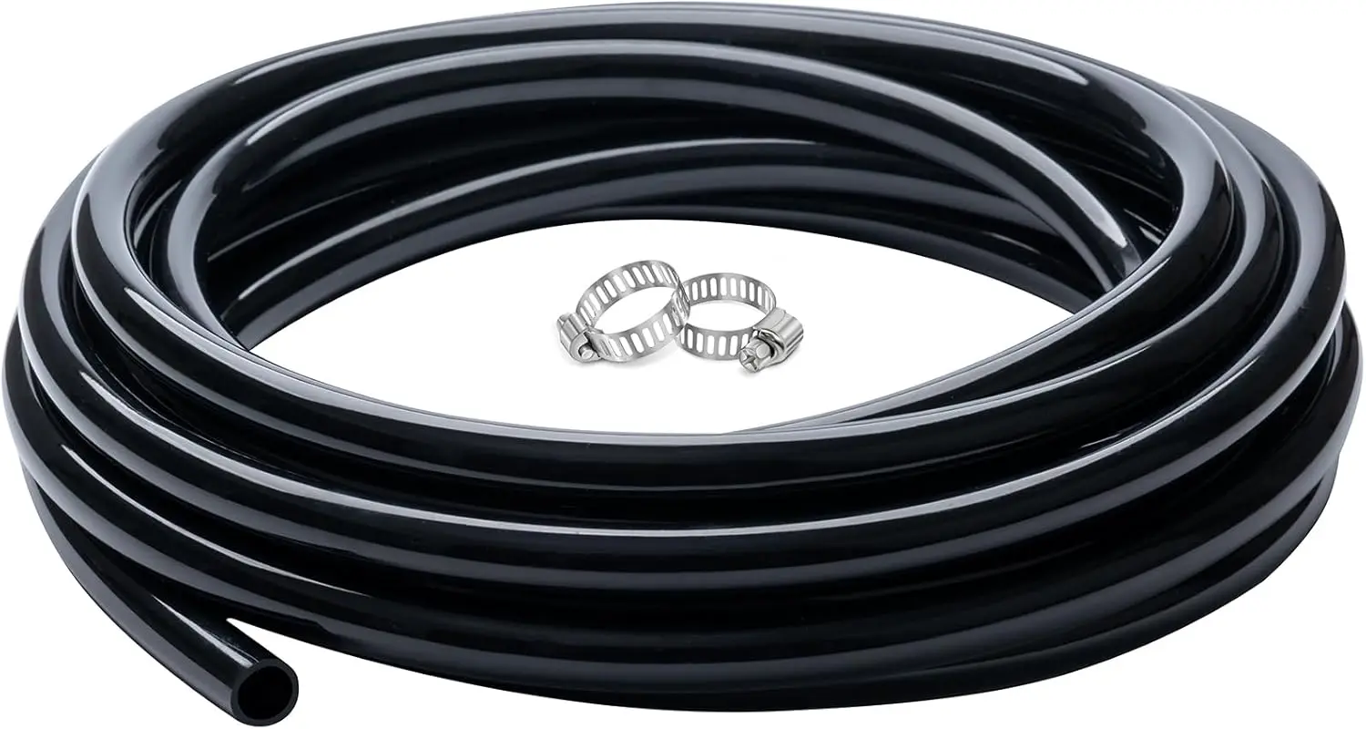 

3/4" id - 10ft Black Vinyl Tubing Flexible PVC Tube Hybrid Hose Transfer Water Fuel Gas for Pond Fountain Garden Waterfall