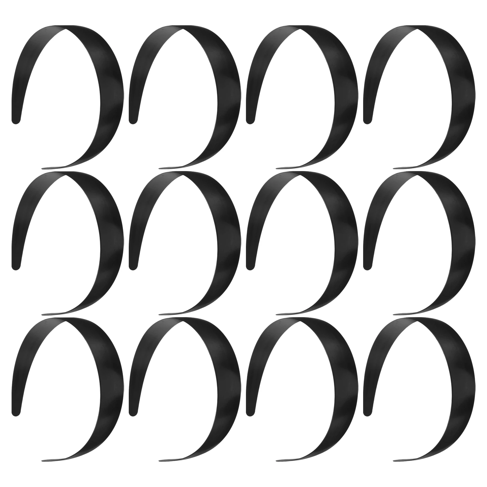 

12 Pcs Black 3 0x37cm Plain Headbands Blank Hair Bands Accessories Women Girls DIY Hoop Material No Teeth Plastic Hair Tools