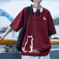 Summer Pure Cotton Loose Fit Crew Neck Short Sleeve T-Shirt for Teens And Men Fashionable Casual Top in Hong Kong Style