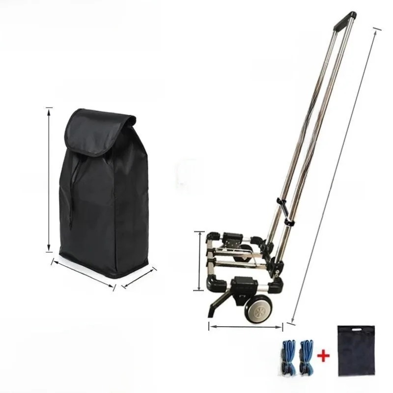 foldable-lightweight-stainless-steel-shopping-cart-with-rod-frame-stair-climbing-children's-school-bag-elderly-vegetable-buying