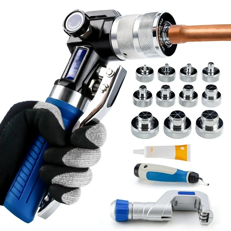 Portable Hydraulic Tube Expander Flaring Tool Kit for Copper Aluminum Pipe, HVAC Refrigerator Air Conditioner Repair