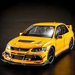 JDM 1:32 Mitsubishi Lancer Evolution 아홉 번째 세대 슈퍼 레이싱 금속 합금 자동차 모델 사운드 및 라이트 오른쪽 방향타 선물 12 최고의 판매 핫 휠 Subaru WRX STI -№5