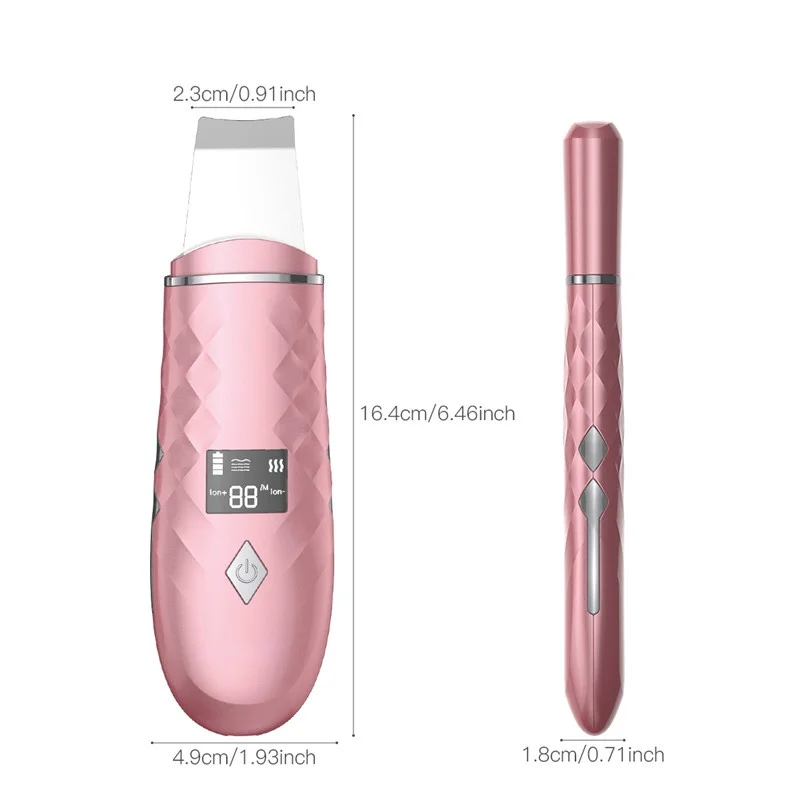 High Quality Ultrasonic Skin Scrubber Cleanser Face Cleaning Acne Removal Galvanic Facial Spa Ultrasound Peeling Clean Tone Lift