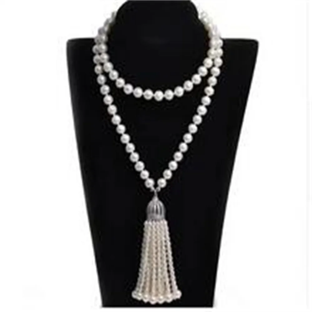 Fashion Luxury Fringe 8-9mm Long 100% Natural Natural Pearl Necklace Suitable for Wedding and 32 Inch Party