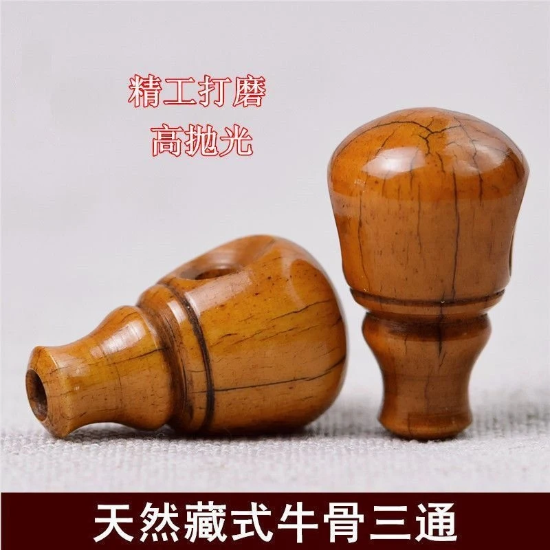 Natural old yak bone three-way Buddha head Tibetan-style water drop integrated DIY star-moon vajra Buddhist bead accesso