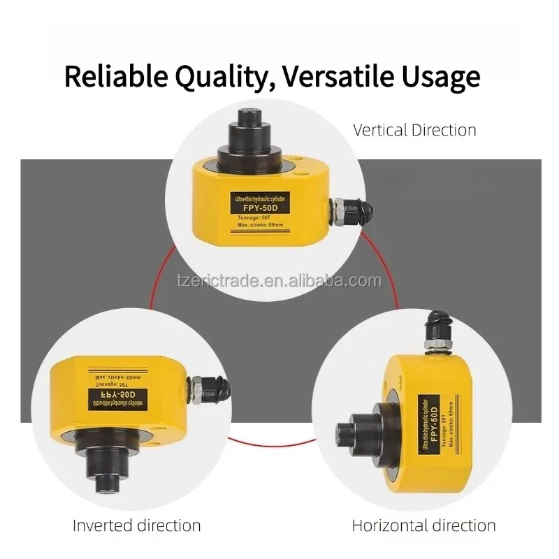 Heavy Duty Jacks 50T Hydraulic Jack Corrosion-Resistant Stainless Steel Ram Low Profile Compact Cylinder Manual Pump Kit