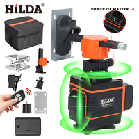 HILDA Laser Level 3D/4D 12 Lines/16 Lines Green Self Leveling 360 Horizontal and Vertical Ultra Strong Laser Level Green Beam