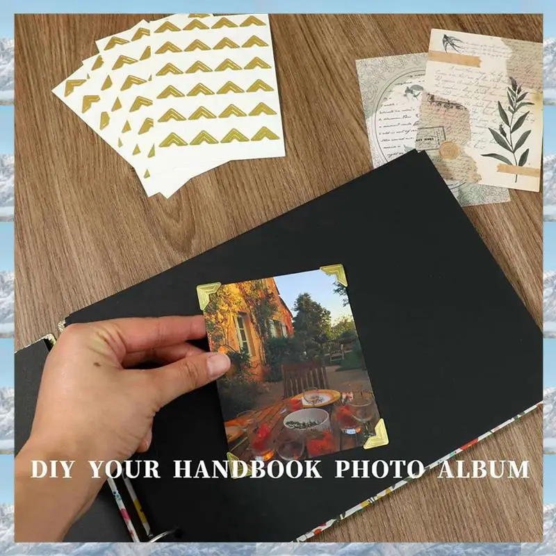 

2025 Hot Style 480 Pieces Photo Corners For Scrapbooking, Gold Photo Corner Stickers, Self-Adhesive Photo Mounting Corners,Gold