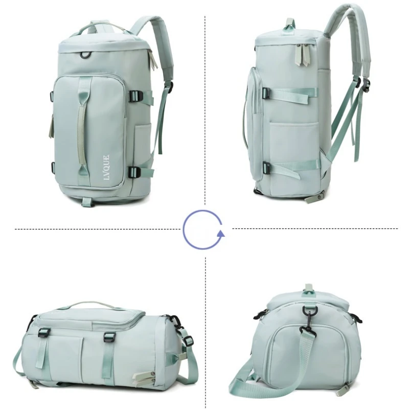 Sports Gym HandBag Travel Duffel Bag with Wet Pocket & Shoes Compartment Backpack for Men Women 55L Lightweight Shoulder Bag