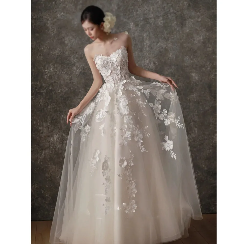 

Flower Light Wedding Dress Evening Gown for Women 2025 New Bride Welcome Out Dress Forest Style Super Fairy 18th Birthday Dress