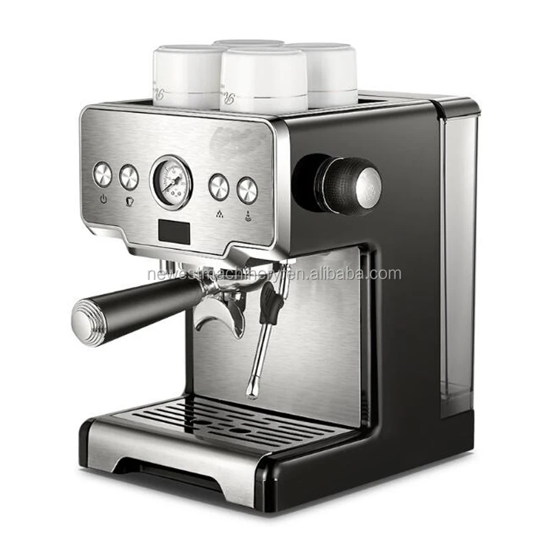 Roestvrij staal Italiaans koffiezetapparaat espressomachine 15bar halfautomatische koffiemachine met pomp voor thuis 1450W