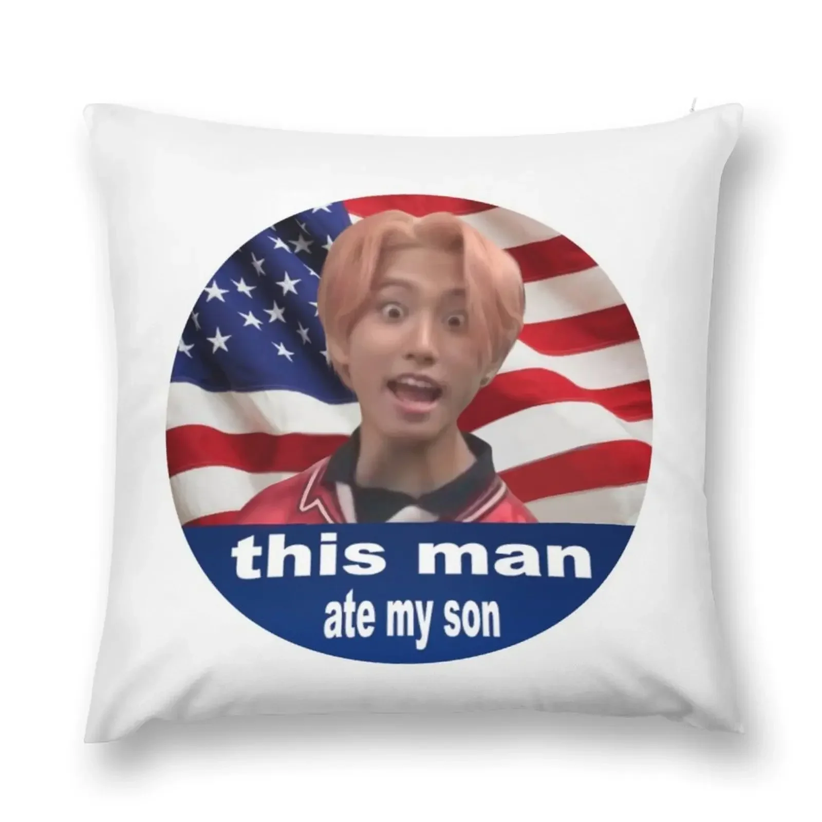 

this man (Han Jisung) ate my son Throw Pillow Christmas Pillow Cases Cushion Cover pillow