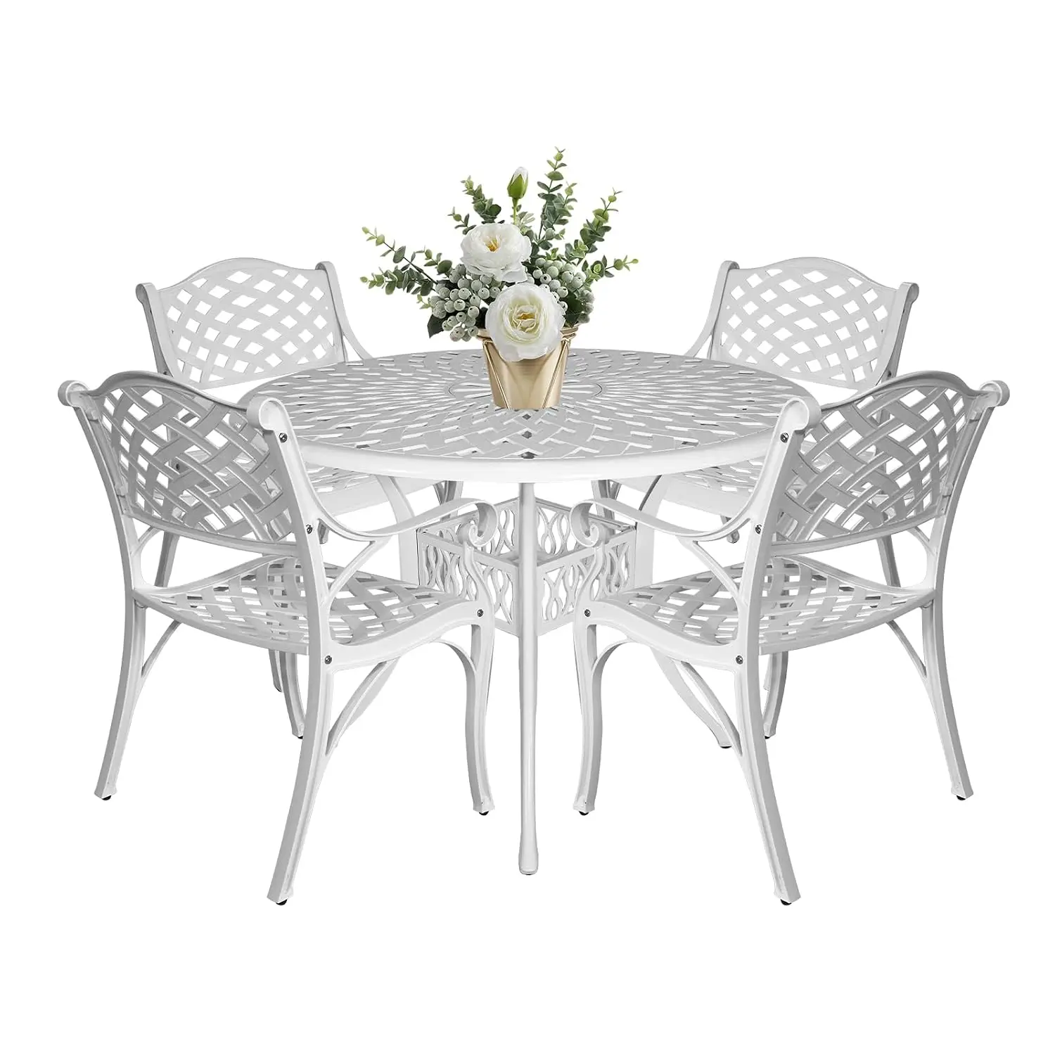 Cast Aluminium Patio Dining Set 4-6 Person,Round 42