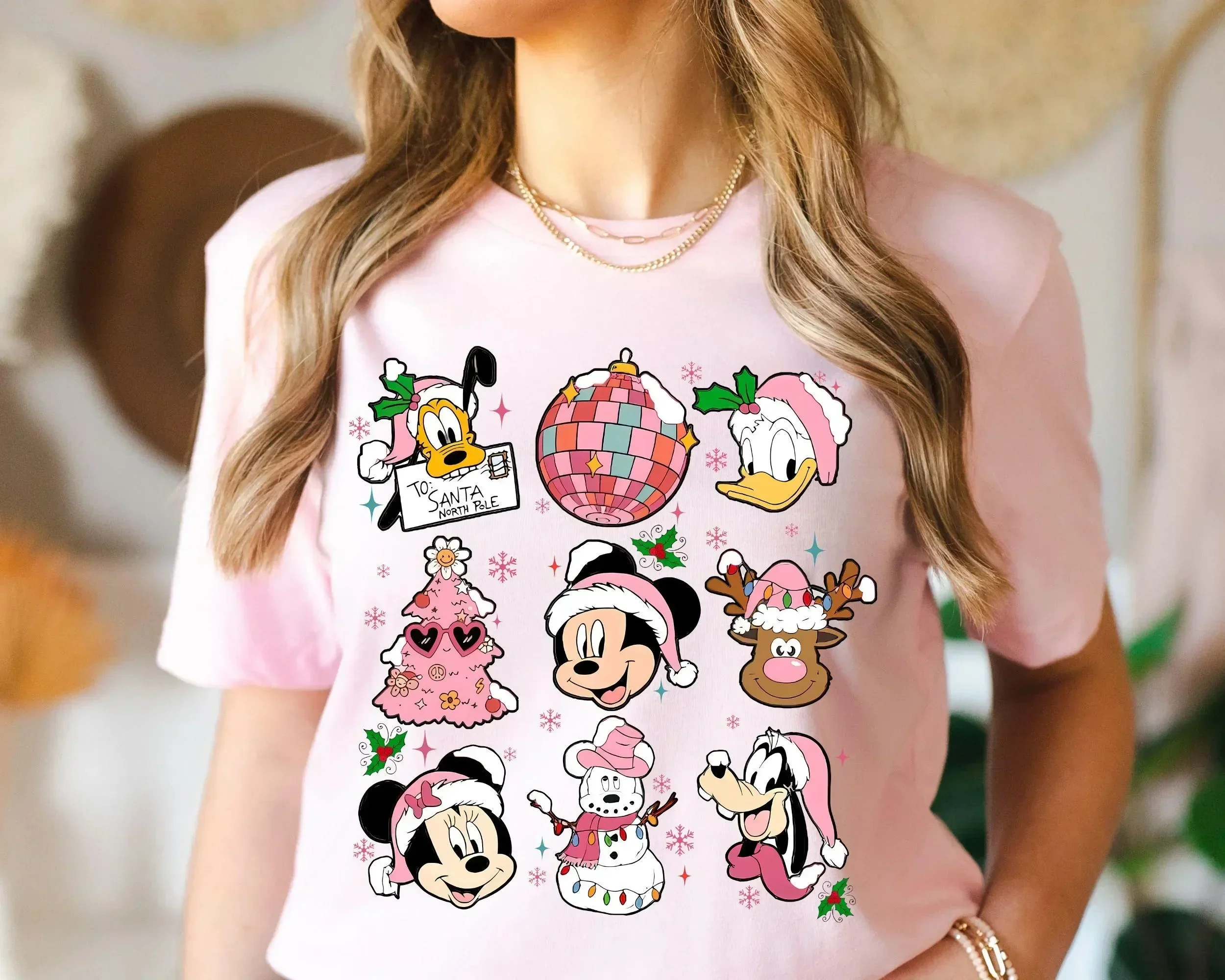 

Vintage Pink Mickey and Friends Christmas Sweatshirt Disney Christmas shirt Mickey's very merry Christmas Party shirt