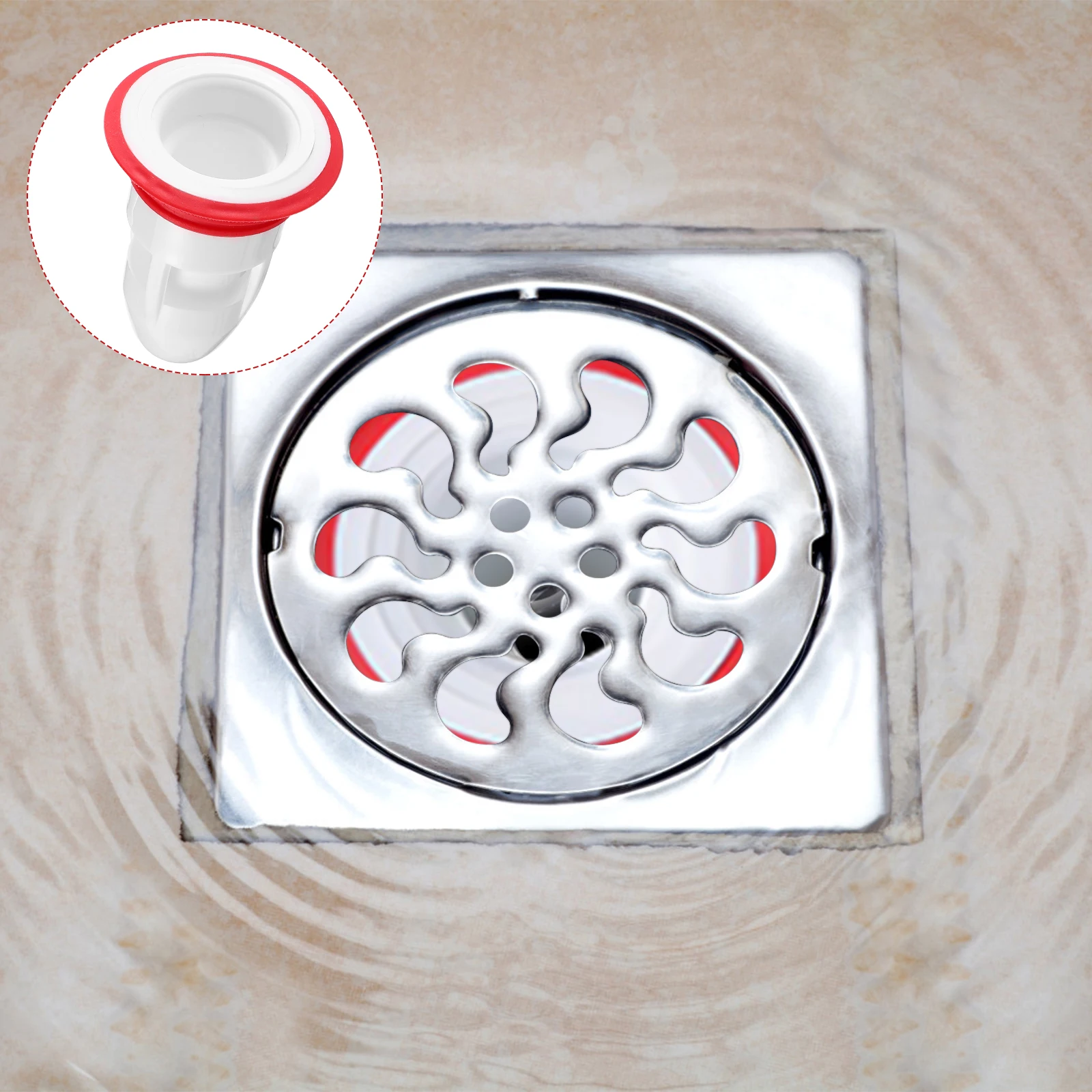 

2pcs Floor Drain Core Deodorizer Anti-Clogging High-Density Mesh Odor Blocker Easy Installation Sewer Insert for Bathroom