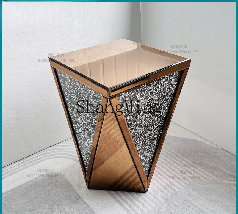 

CL Mirror Coffee Table Corner Table Glass Entryway Table Living Room Bedroom Crystal Decoration Modern Style