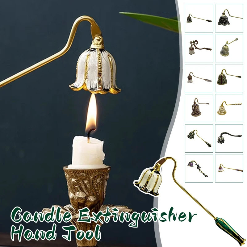 European Retro Candle Snuff Tool Aromatherapy Candle Extinguisher Hand Tool Flowers Shape Wick Extinguish Cover Carfts