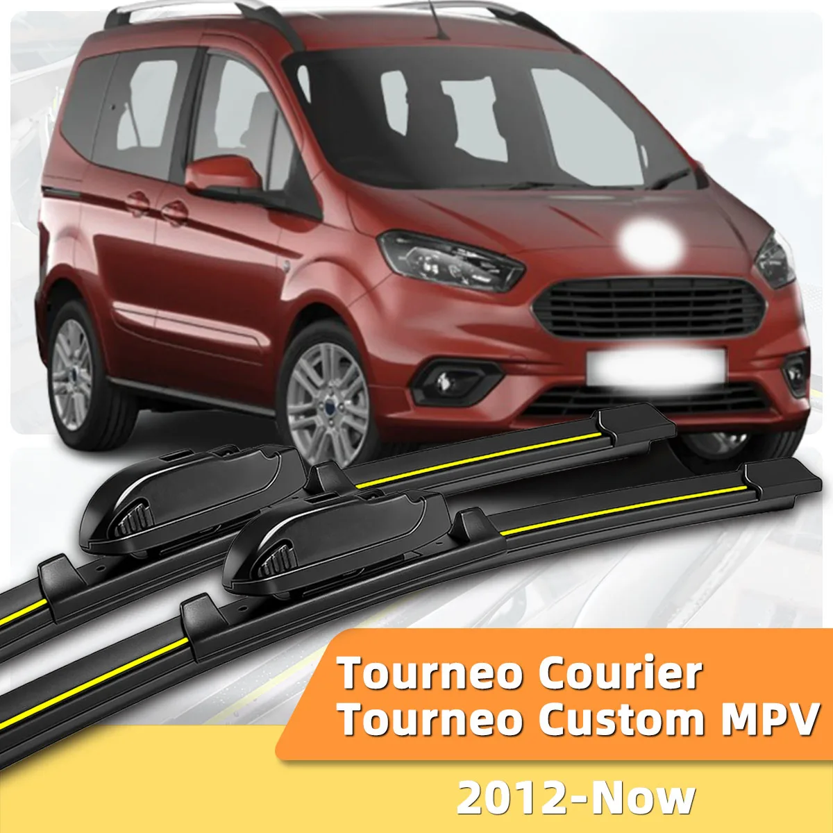 2 Stück Auto-Scheibenwischerblätter, geeignet für Ford Tourneo Courier Tourneo Custom MPV (ab 2012), langlebige Zwei-Wege-Autowischer