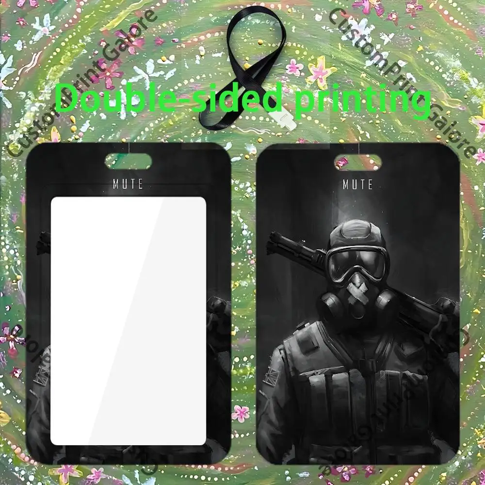 R-Rainbow 6 S-Siege Custom ID Card Sleeve Clear Holder Print Logo For Staff Name Tag Horizontal Vertical view 5
