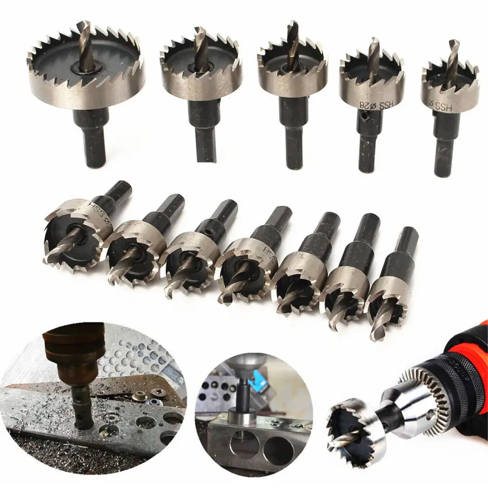 HSS Hole Saw Tooth Blade Cutter High Speed Steel Drill Bit for Cutting Steel Metal Iron Aluminum Drilling Holes 12 - 35mm