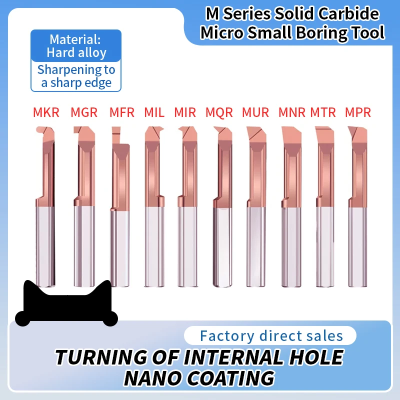 MTR Series Solid Tungsten Carbide Small Diameter Boring Bar, Micro Small Hole Internal Turning Tool For Stainless Steel & Alloy