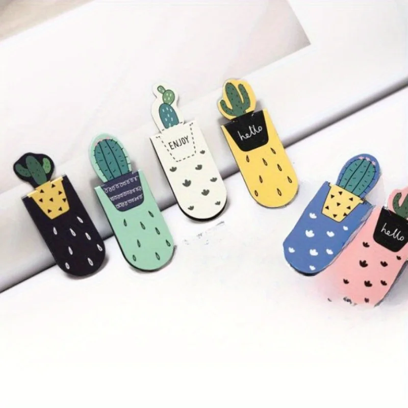 Fresh Cactus Sakura Magnetic Bookmarks Books Marker of Page Stationery Office Supply